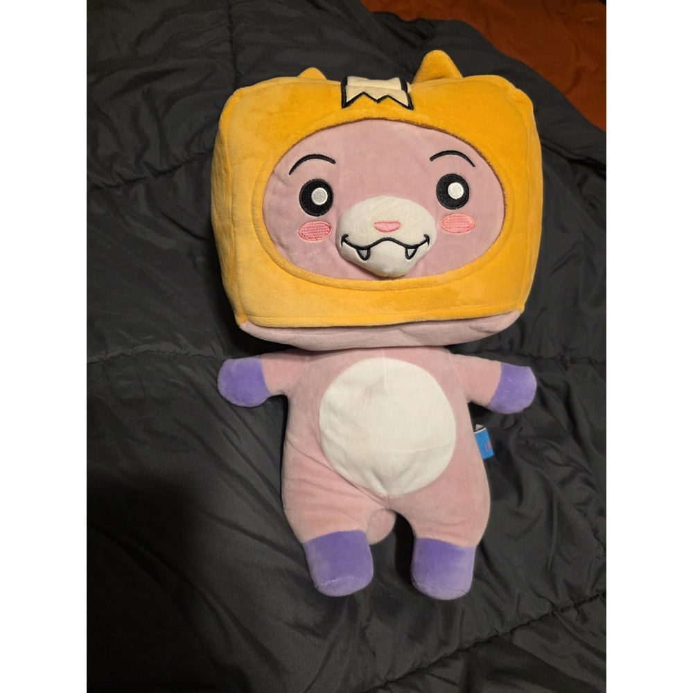 Large LankyBox Plush Pink Cat Yellow Costume Hoodie Bonkers Toy Co‎ 2023